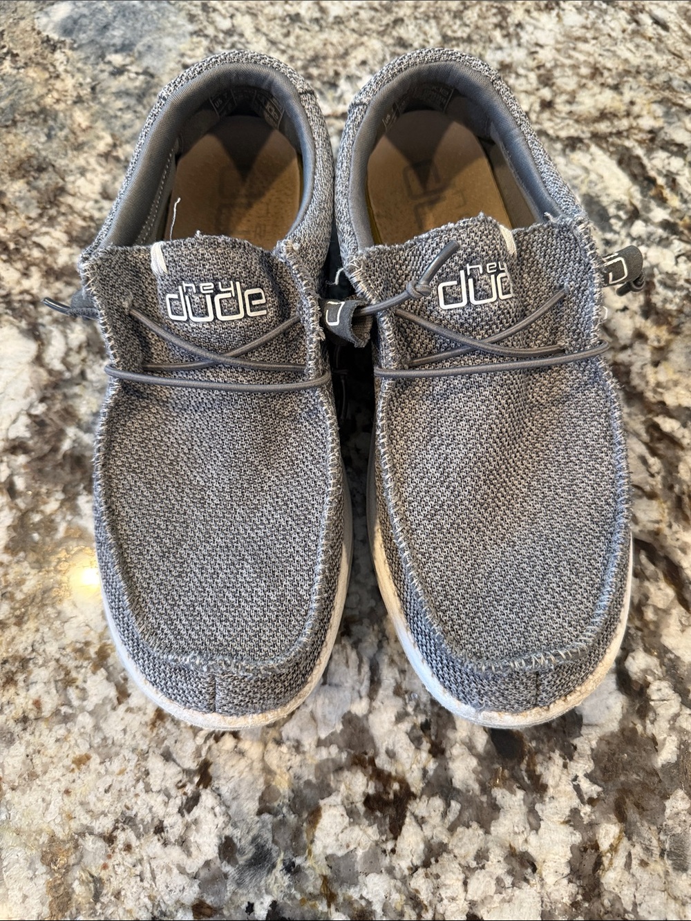 Hey Dude Men’s Grey Knit Slip-On Loafers